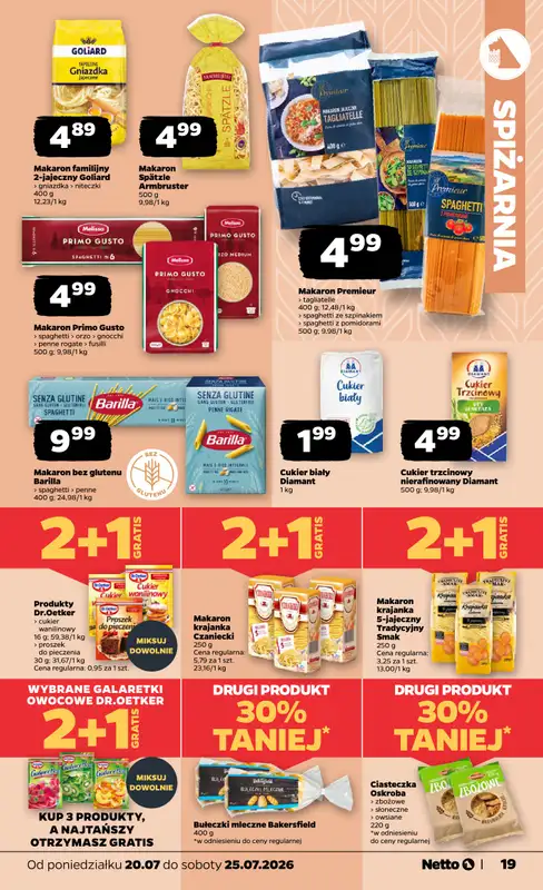 Netto - gazetka promocyjna Gazetka Spożywcza od poniedziałku 20.07 do soboty 25.07 - strona 19