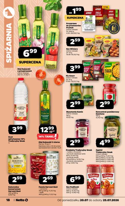 Netto - gazetka promocyjna Gazetka Spożywcza od poniedziałku 20.07 do soboty 25.07 - strona 18