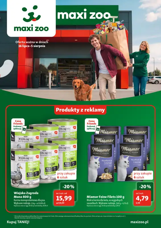 MAXI ZOO - gazetka promocyjna Gazetka  do środy 05.08