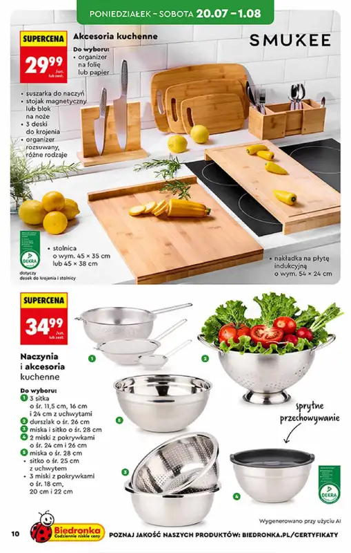 Biedronka - gazetka promocyjna Hity i inspiracje, od 20.07 od poniedziałku 20.07 do środy 05.08 - strona 10