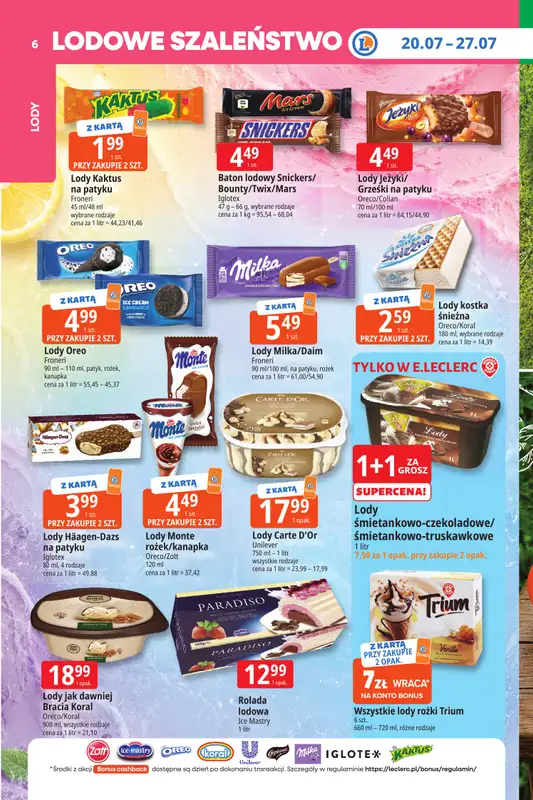 Leclerc - gazetka promocyjna Oferta E.Leclerc I Tanio to tu! od poniedziałku 20.07 do poniedziałku 27.07 - strona 6
