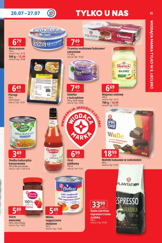 Leclerc - gazetka promocyjna Oferta E.Leclerc I Tanio to tu! od poniedziałku 20.07 do poniedziałku 27.07 - strona 11