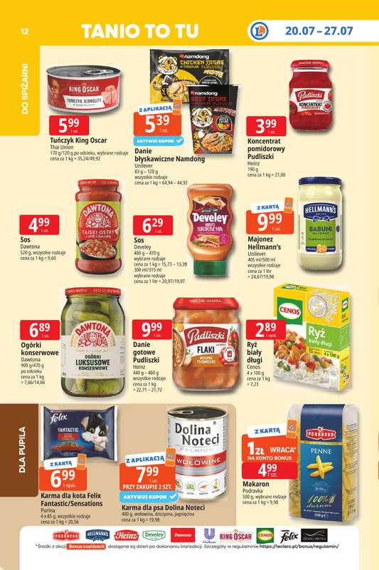 Leclerc - gazetka promocyjna Oferta E.Leclerc I Tanio to tu! od poniedziałku 20.07 do poniedziałku 27.07 - strona 12