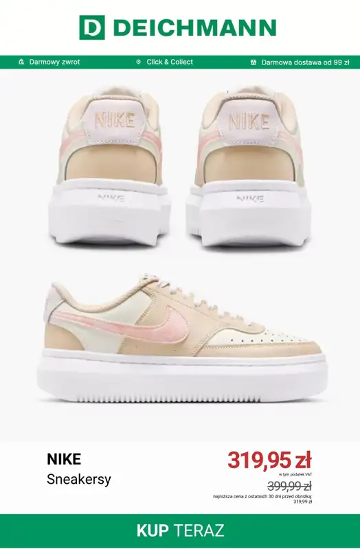 Deichmann - gazetka promocyjna Sneakersy court damskie od niedzieli 19.07  - strona 10