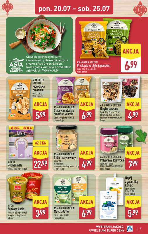 Aldi - gazetka promocyjna Podróż do Azji w super cenach Aldi! od poniedziałku 20.07 do soboty 25.07 - strona 5