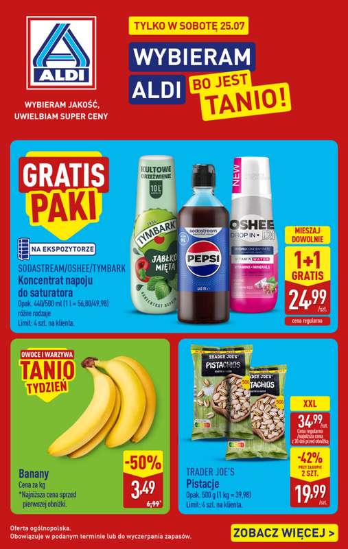 Aldi - gazetka promocyjna Najlepsze oferty na sobotę w Aldi! od soboty 25.07 do soboty 25.07