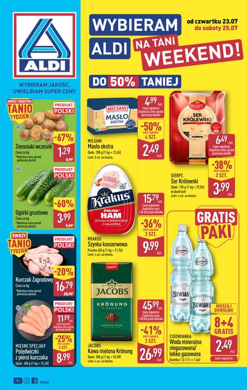 Aldi - gazetka promocyjna Weekend super cen w Aldi! od czwartku 23.07 do soboty 25.07