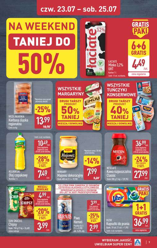 Aldi - gazetka promocyjna Weekend super cen w Aldi! od czwartku 23.07 do soboty 25.07 - strona 9