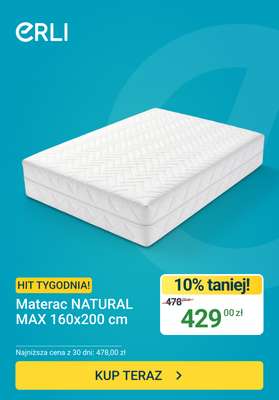 ERLI - gazetka promocyjna Hit tygodnia - Materac kokos od poniedziałku 20.07 do niedzieli 26.07