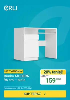 ERLI - gazetka promocyjna Hit tygodnia - Stolik komputerowy od poniedziałku 20.07 do niedzieli 26.07