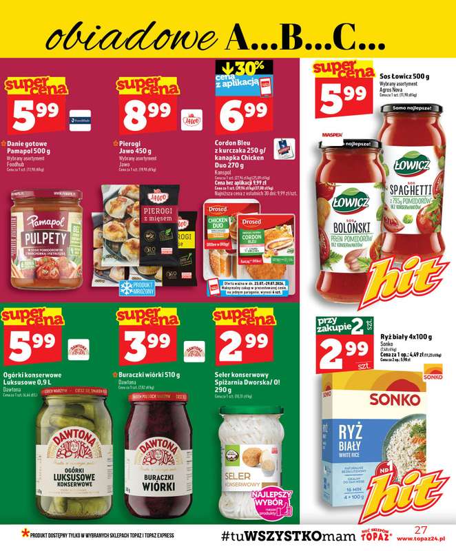 TOPAZ - gazetka promocyjna Gazetka od czwartku 23.07 do środy 29.07 - strona 27