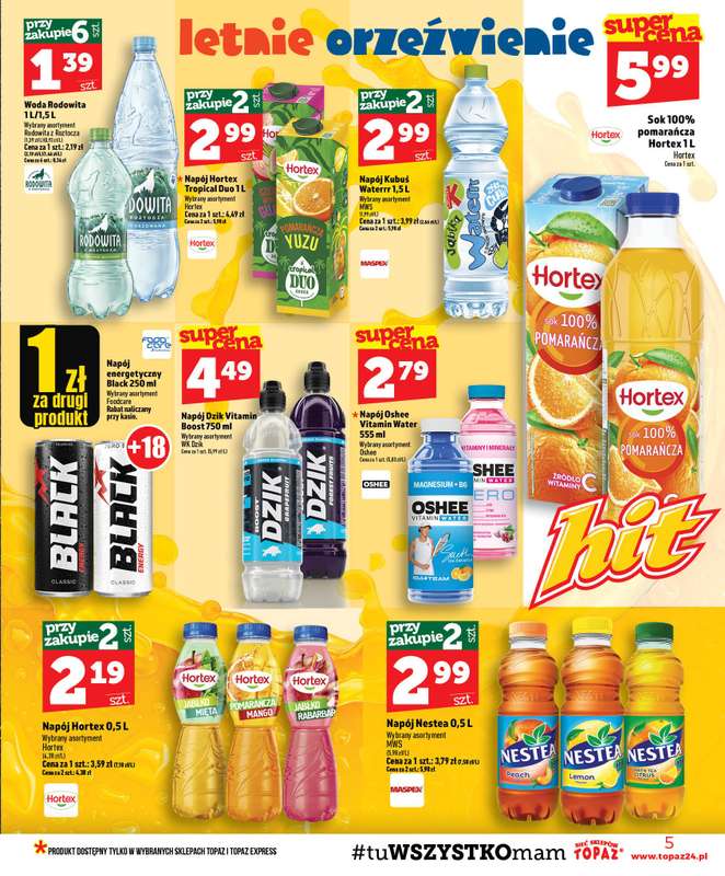 TOPAZ - gazetka promocyjna Gazetka od czwartku 23.07 do środy 29.07 - strona 5