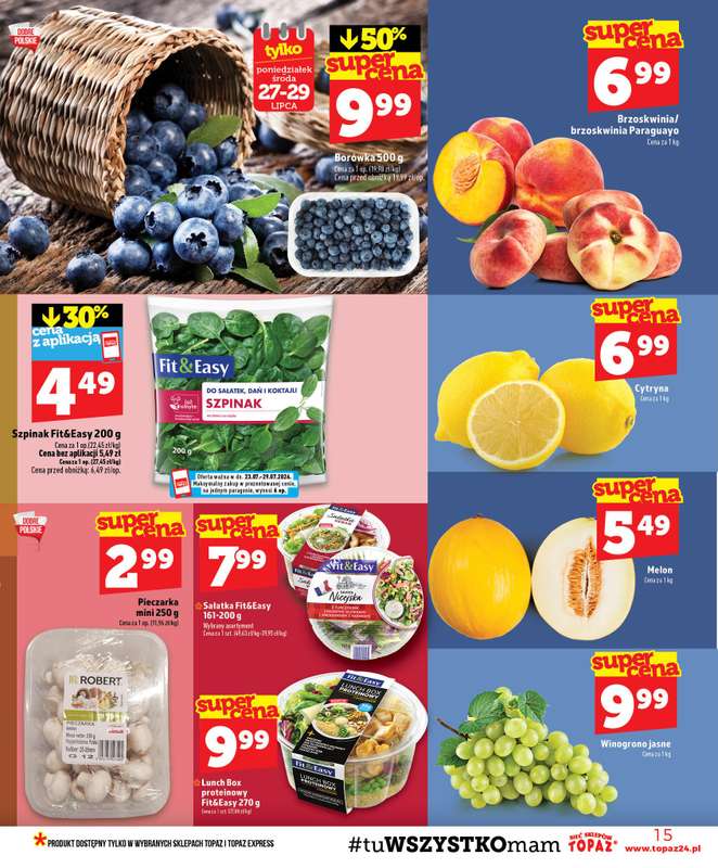 TOPAZ - gazetka promocyjna Gazetka od czwartku 23.07 do środy 29.07 - strona 15