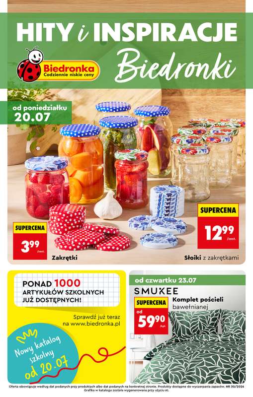 Biedronka - gazetka promocyjna Hity i inspiracje, od 20.07 od poniedziałku 20.07 do środy 05.08