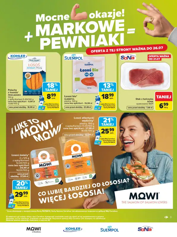 Carrefour - gazetka promocyjna Gazetka Markowe pewniaki od poniedziałku 20.07 do soboty 01.08 - strona 3