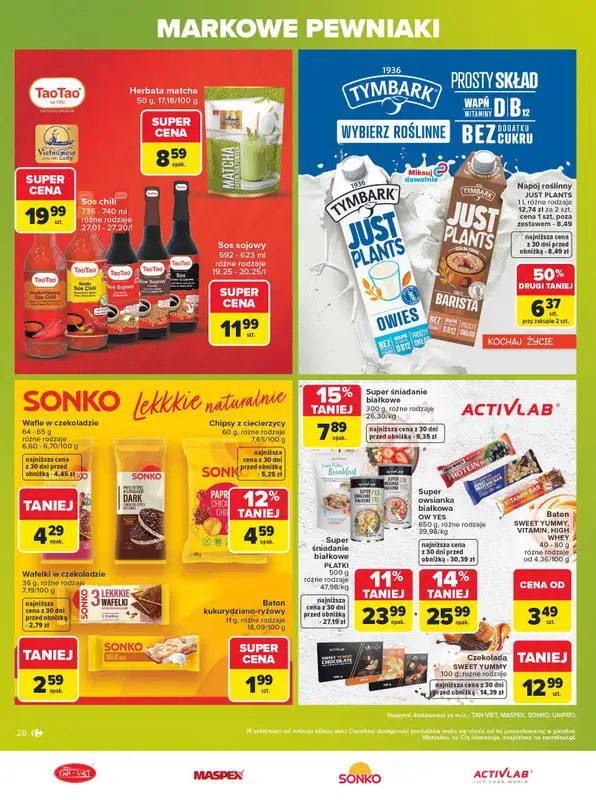 Carrefour - gazetka promocyjna Gazetka Markowe pewniaki od poniedziałku 20.07 do soboty 01.08 - strona 28