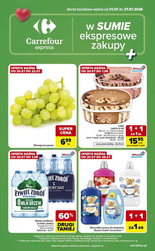 Carrefour Express - gazetka promocyjna Gazetka Express od wtorku 21.07 do poniedziałku 27.07