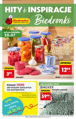 Biedronka - gazetka promocyjna Hity i inspiracje, od 20.07 od poniedziałku 20.07 do środy 05.08