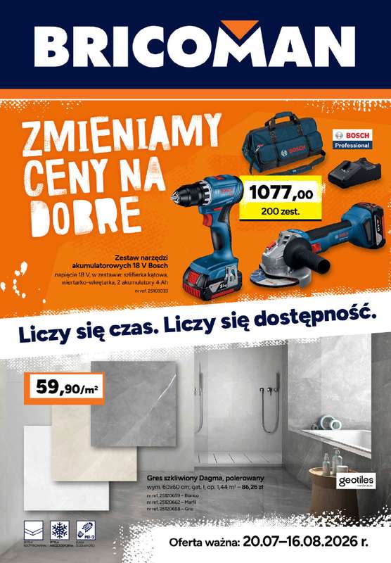 Bricoman - gazetka promocyjna Gazetka od poniedziałku 20.07 do niedzieli 16.08