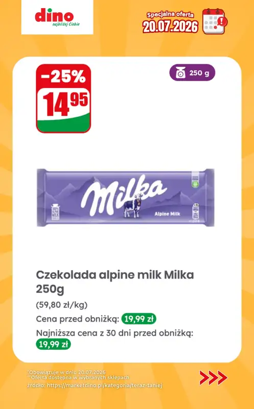 Dino - gazetka promocyjna Specjalna oferta na 20.07.2026 - promocje spoza gazetki od poniedziałku 20.07 do poniedziałku 20.07 - strona 4