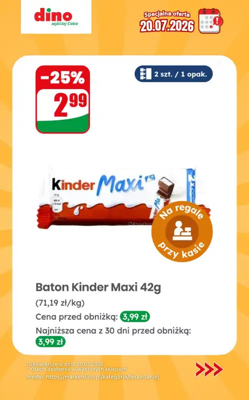 Dino - gazetka promocyjna Specjalna oferta na 20.07.2026 - promocje spoza gazetki od poniedziałku 20.07 do poniedziałku 20.07 - strona 5