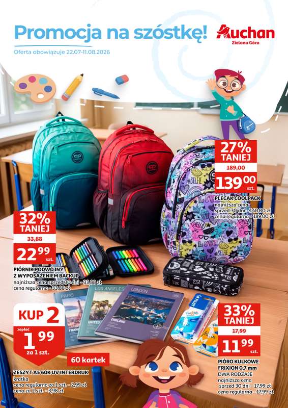 Auchan - gazetka promocyjna Gazetka Zielona Góra I Promocja na szóstkę!  do wtorku 11.08