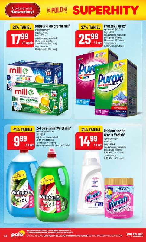 POLOmarket - gazetka promocyjna Gazetka od środy 22.07 do wtorku 28.07 - strona 54
