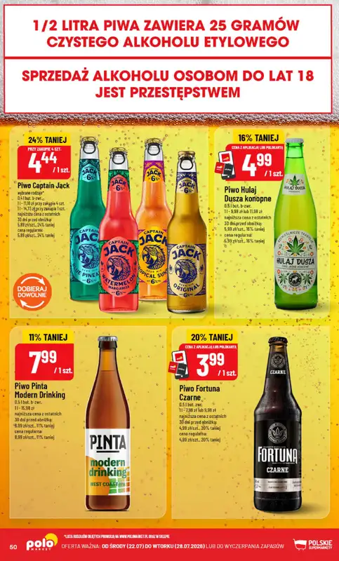 POLOmarket - gazetka promocyjna Gazetka od środy 22.07 do wtorku 28.07 - strona 50