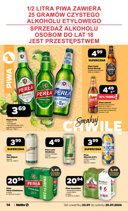 Netto - gazetka promocyjna Gazetka Spożywcza od czwartku 23.07 do soboty 25.07 - strona 14