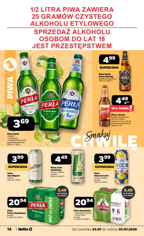 Netto - gazetka promocyjna Gazetka Spożywcza od czwartku 23.07 do soboty 25.07 - strona 14