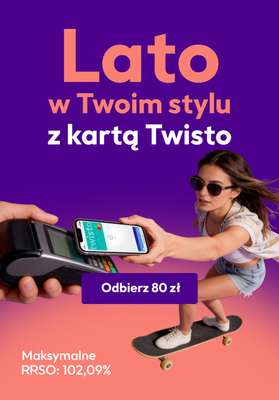 Twisto - gazetka promocyjna Lato z karta Twisto - Odbierz 80 zł! od poniedziałku 20.07 do piątku 31.07