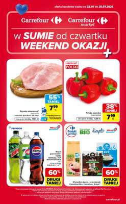 Carrefour - gazetka promocyjna W sumie od czwartku weekend okazji od czwartku 23.07 do soboty 25.07