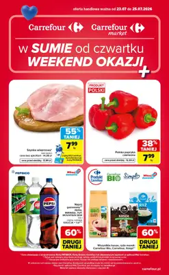 Carrefour - gazetka promocyjna W sumie od czwartku weekend okazji od czwartku 23.07 do soboty 25.07