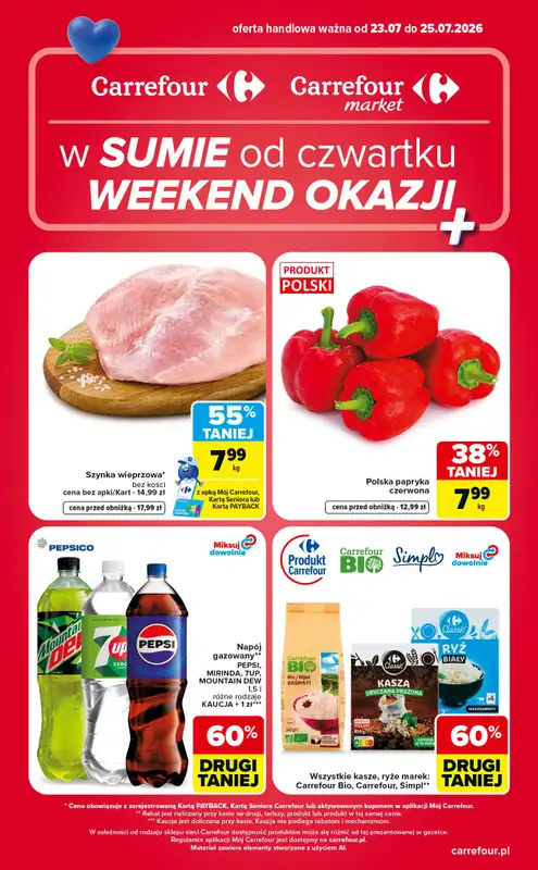 Carrefour - gazetka promocyjna W sumie od czwartku weekend okazji  