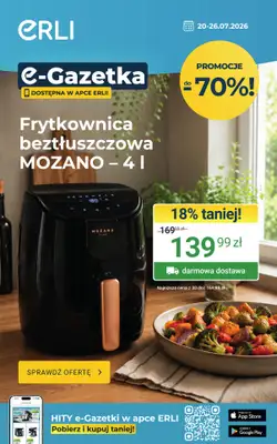 ERLI - gazetka promocyjna Sprzęty do domu w super cenach – sprawdź na Erli! od środy 22.07 do niedzieli 26.07