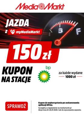 Media Markt - gazetka promocyjna Zgarnij kupon 150 zł na BP za wydane 1000 zł od wtorku 21.07 do niedzieli 26.07