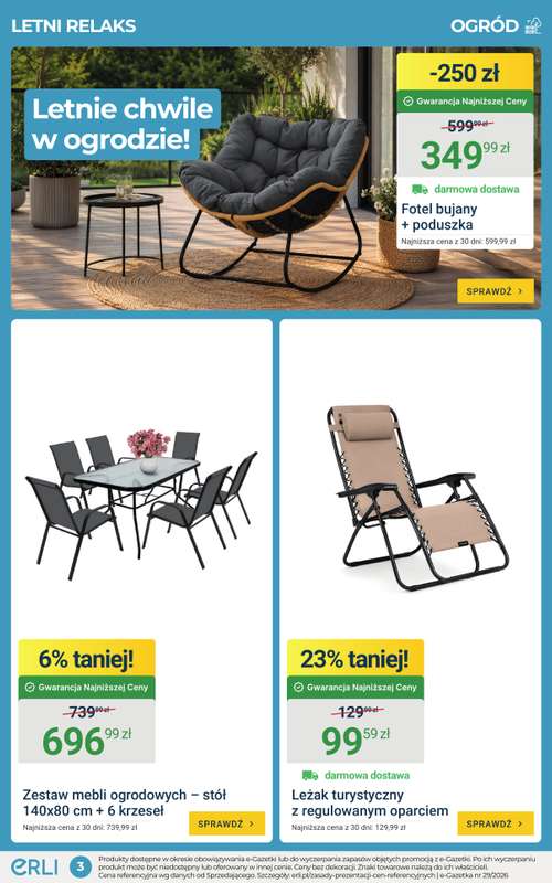 ERLI - gazetka promocyjna Ogrodowe HITy w super cenach! od piątku 24.07 do niedzieli 26.07 - strona 3