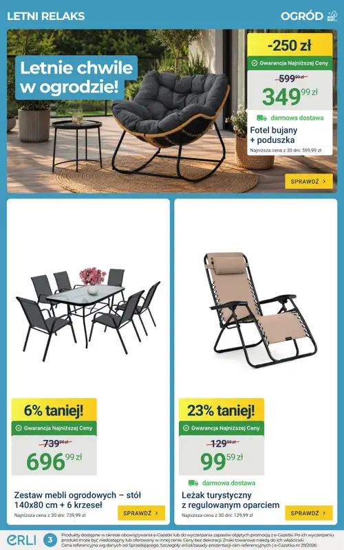 ERLI - gazetka promocyjna Ogrodowe HITy w super cenach! od piątku 24.07 do niedzieli 26.07 - strona 3
