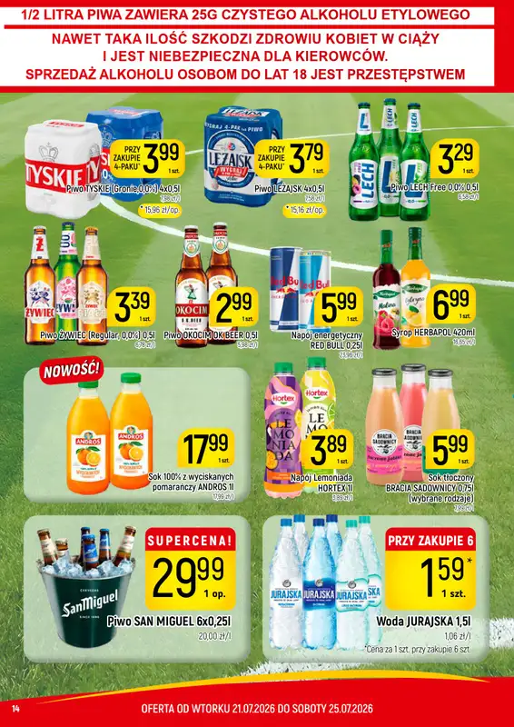 Delikatesy Piotruś Pan - gazetka promocyjna Gazetka od wtorku 21.07 do soboty 25.07 - strona 14