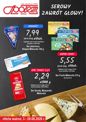 Społem - Blisko i Korzystnie - gazetka promocyjna Plakat promocyjny PSS Kalisz od poniedziałku 03.08 do soboty 29.08