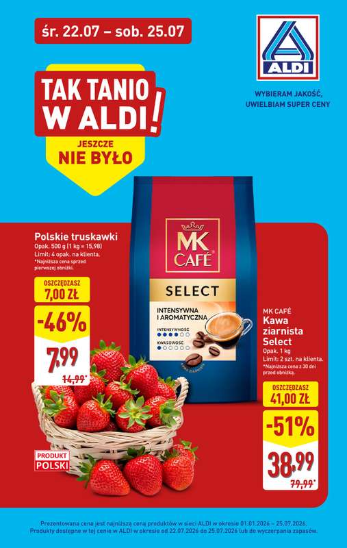 Aldi - gazetka promocyjna Wyjątkowe okazje w super cenach Aldi! od środy 22.07 do soboty 25.07