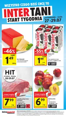 Intermarche - gazetka promocyjna Intertani start tygodnia od poniedziałku 27.07 do środy 29.07