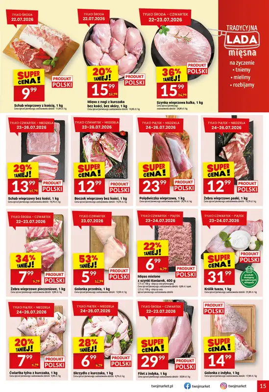 Twój Market - gazetka promocyjna Gazetka od środy 22.07 do wtorku 28.07 - strona 15
