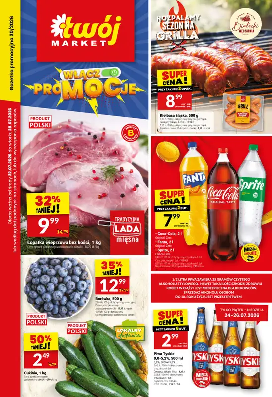 Twój Market - gazetka promocyjna Gazetka od środy 22.07 do wtorku 28.07