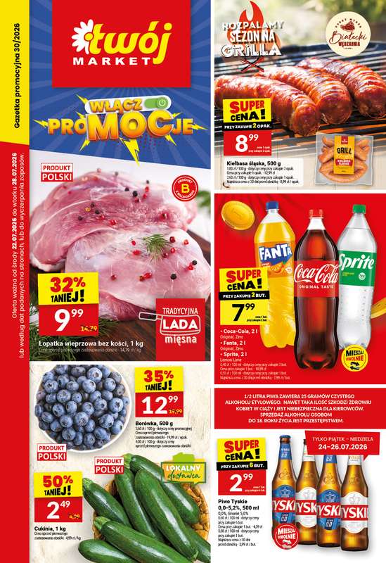Twój Market - gazetka promocyjna Gazetka od środy 22.07 do wtorku 28.07