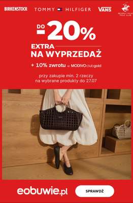 eobuwie.pl - gazetka promocyjna Do -20% extra na wybrane produkty z wyprzedaży od wtorku 21.07 do poniedziałku 27.07
