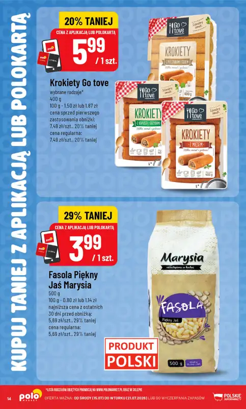 POLOmarket - gazetka promocyjna Kupuj taniej z aplikacją lub polokartą od środy 22.07 do wtorku 28.07 - strona 14