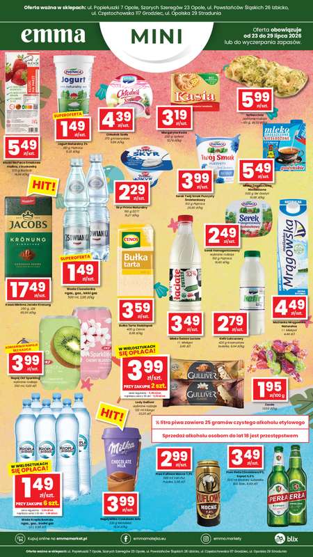 emma MARKET - gazetka promocyjna Oferta spożywcza Emma Mini od czwartku 23.07 do środy 29.07