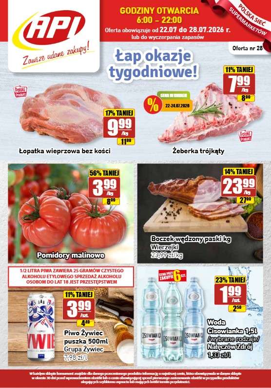 API Market - gazetka promocyjna Gazetka od środy 22.07 do wtorku 28.07