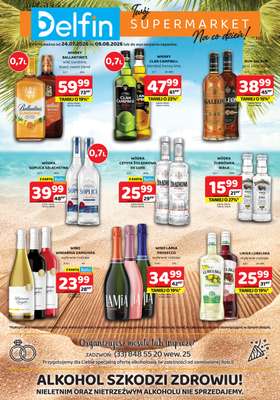 Delfin - gazetka promocyjna Ulotka alkoholowa  do niedzieli 09.08